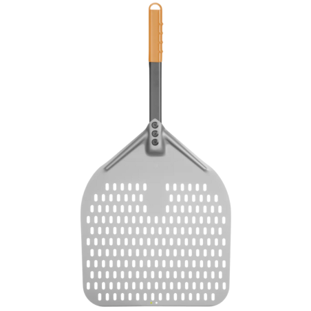Pala para Pizza Cuadrada Perforada con Mango Corto - 350x710 mm