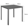 Mesa de Listones Cuadrada Valletta en Gris - 780 mm