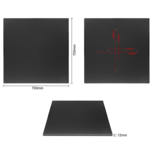 Tablero de Mesa Cuadrado Negro Mate - 700 mm