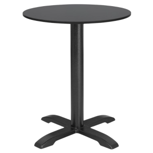 Tablero de Mesa Redonda Negro Mate - 600 mm