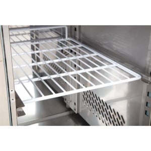 Positive Refrigerated Table 2 Doors Series U with Backsplash - 282L - Polar