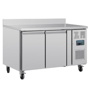 Positive Refrigerated Table 2 Doors Series U with Backsplash - 282L - Polar