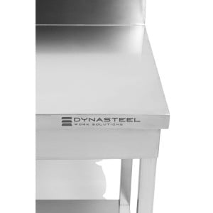 Mesa Inox 800x700 mm Respaldo y Estante Inferior