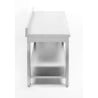Mesa Inox 800x700 mm Respaldo y Estante Inferior