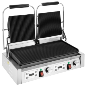 Grill de Contacto Doble Placas Estriadas