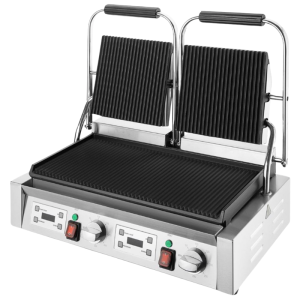 Grill de Contacto Doble Placas Estriadas
