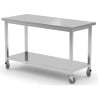 Mesa Móvil con Estante-Atornillado - 1200x600 mm - HENDI