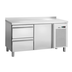Mesa Refrigerada Positiva 1 Puerta y 2 Cajones GN 1/1 con Backsplash