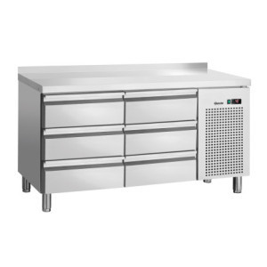 Positive Refrigerated Table 6 Drawers GN 1/1 with Backsplash