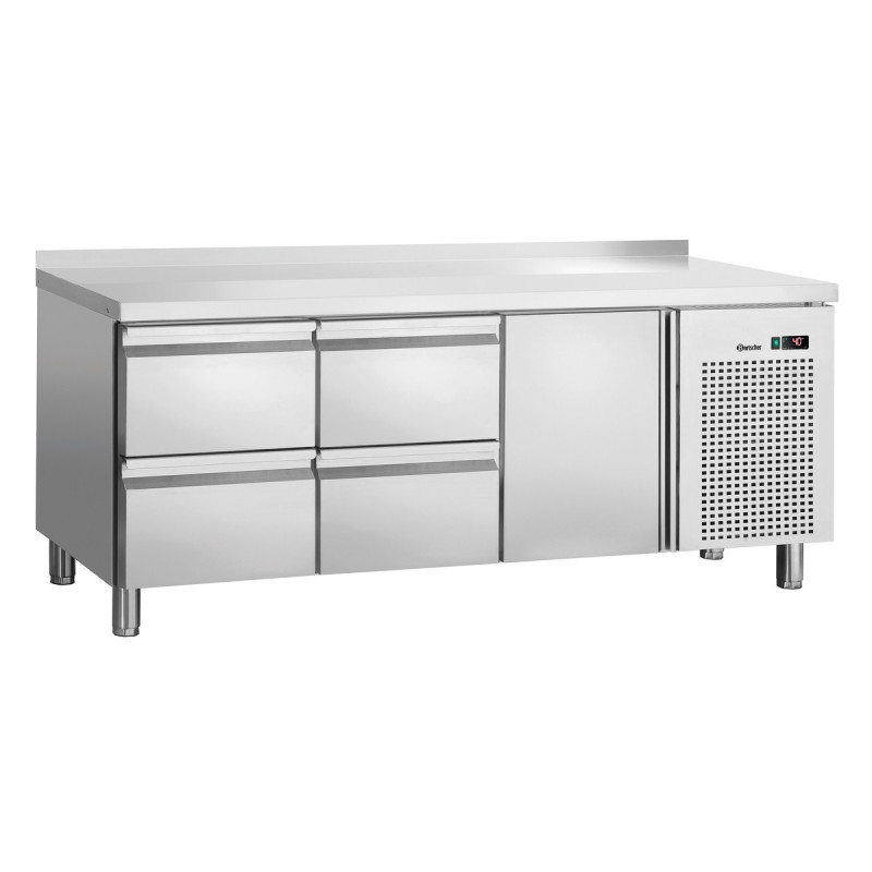 Mesa Refrigerada Positiva 1 Puerta y 4 Cajones GN 1/1 con Backsplash Mesa Refrigerada Positiva 1 Puerta y 4 Cajones GN 1/1 con Backsplash