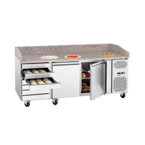 Mueble para Pizza Refrigerado con 2 Puertas y 7 Cajones