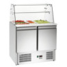 Glass Display for Refrigerated Saladette with 2 Doors
