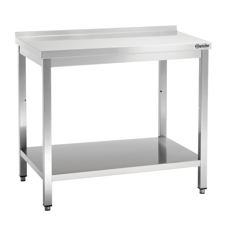 Table de Travail Inox avec Etagère Basse et Dosseret - P 700 mm - L 1200 mm - Bartscher Table de Travail Inox avec Etagère Basse et Dosseret - P 700 mm - L 1200 mm - Bartscher