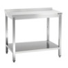 Mesa de Trabajo de Acero Inoxidable con Estante Inferior y Respaldo - P 700 mm - L 1200 mm - Bartscher
