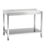 Mesa de Trabajo de Acero Inoxidable con Estante Inferior y Respaldo - P 700 mm - L 1400 mm - Bartscher