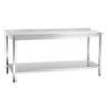 Mesa de Trabajo de Acero Inoxidable con Estante Inferior y Respaldo - P 700 mm - L 1800 mm - Bartscher