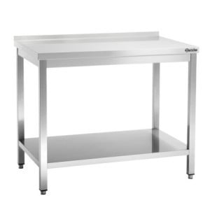 Mesa de Trabajo de Acero Inoxidable con Estante Inferior y Respaldo - P 700 mm - L 1000 mm - Bartscher