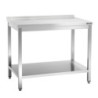 Mesa de Trabajo de Acero Inoxidable con Estante Inferior y Respaldo - P 700 mm - L 1000 mm - Bartscher