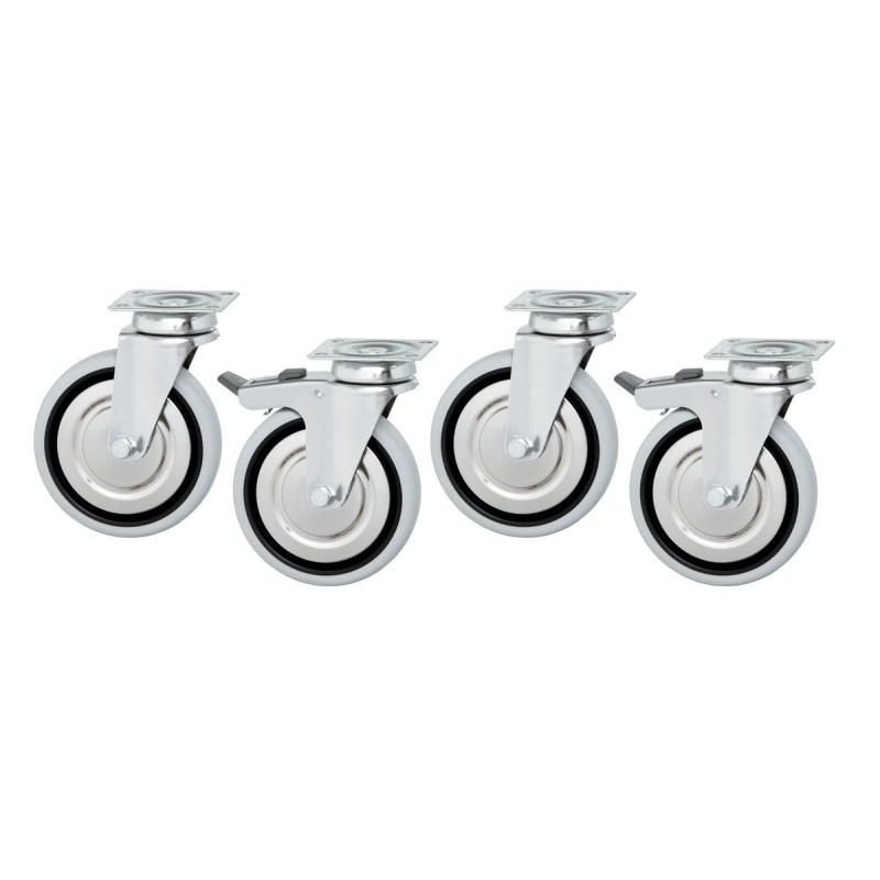 Ruedas para Mueble Inox Bajo y Armario Calefactor - Lote de 4 - Bartscher Ruedas para Mueble Inox Bajo y Armario Calefactor - Lote de 4 - Bartscher