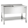Sink 1 Basin with Backsplash and Lower Shelf - L 1200 x D 700 mm - Bartscher