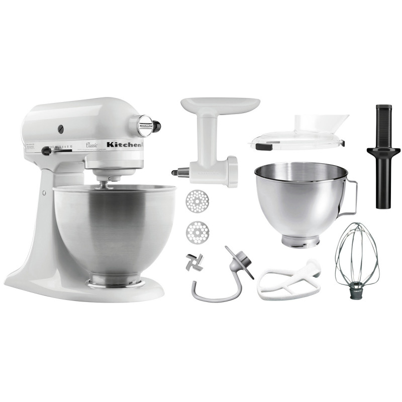 White KitchenAid Mixer with Accessories - 4.28 L - Bartscher