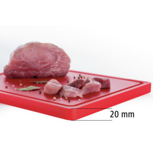 Tabla de cortar 325 x 265 mm - Rojo - 20 mm de grosor - Bartscher