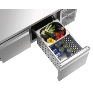 Mesa Refrigerada Positiva 2 Puertas GN 1/1 con Soubassement