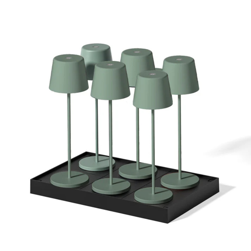 Lámpara de Mesa Táctil LED Kelly Olive con Bandeja de Carga - Lote de 6 - Lumisky Lámpara de Mesa Táctil LED Kelly Olive con Bandeja de Carga - Lote de 6 - Lumisky
