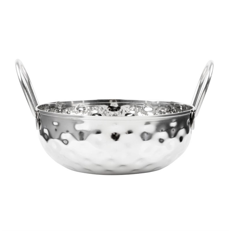 Hammered Stainless Steel Kadai Dish Table Presentation 150 mm - Gastronoble Hammered Stainless Steel Kadai Dish Table Presentation 150 mm - Gastronoble