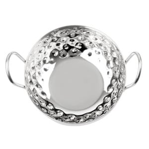 Plat Kadai Martelé en Inox Table Presentation 150 mm - Gastronoble