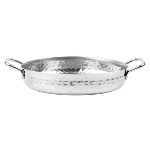Hammered Stainless Steel Dish Table Presentation 180mm - Gastronoble