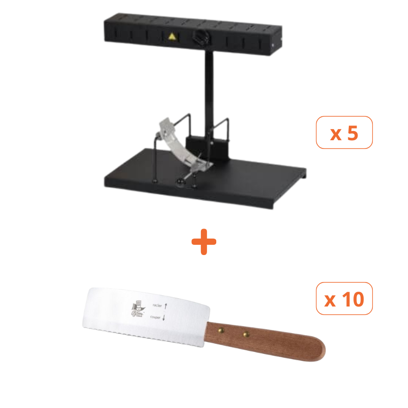Pack Aparatos para Raclette Alpage Basalte y Cuchillos- Tellier