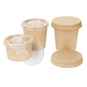 Tapas de Papel Fiesta Reciclables para Tarros de Salsa - Lote de 1000 - Gastronoble