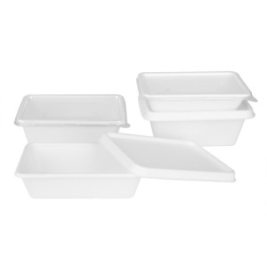 Tapas PET Fiesta Reciclables para Bandejas de Bagazo - Lote de 100 - Gastronoble