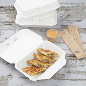 Barquetas Alimentarias de Bagazo Fiesta Compostable 400x335mm - Lote de 200 - Fiesta Green