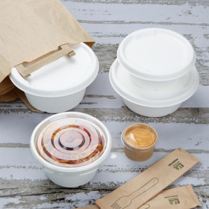 Bols en Bagasse Fiesta Compostable 900 ml - Lote de 50 - Gastronoble