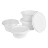 Tapas de Bagazo Fiesta Compostable para Tazones de 400/500 ml - Lote de 50 - Gastronoble