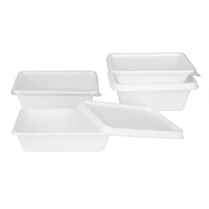 Compostable Bagasse Lids for Trays - Pack of 100 - Fiesta Green