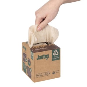 Cubo de Pañuelos Reciclados 100 Hojas - Lote de 36 - Jantex