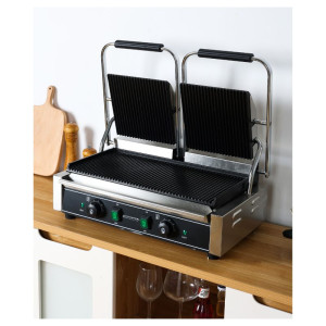 Grill Panini Doble - Placas Ranuradas - Dynasteel