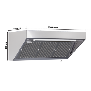 Campana Snack 700 con Led y Sin Motor de Dynasteel - Longitud 2000