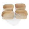 Barquetas Cuadradas Reciclables 1000 ml - Lote de 300 - Fiesta Green