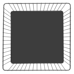 Cesta de Presentación Cuadrada Metálica Negra - 280x280x100 mm