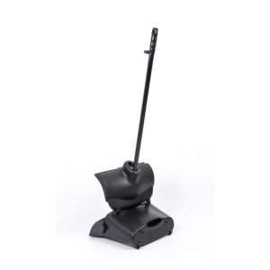 Escoba con Recogedor Negro Dynasteel - Para una higiene impecable en su restaurante