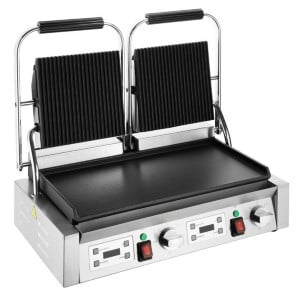 Grill Panini Doble - Placas Lisas y Estriadas - Buffalo