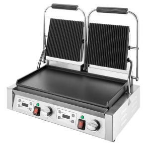 Grill Panini Doble - Placas Lisas y Estriadas - Buffalo