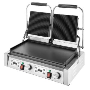 Grill Panini Double - Smooth and Grooved Plates - Buffalo