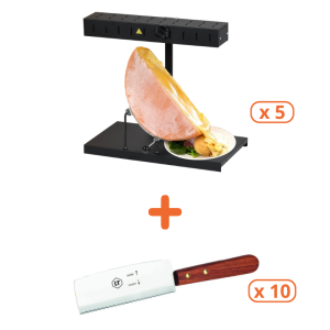 Pack Aparatos para Raclette Alpage Basalte y Cuchillos- Tellier