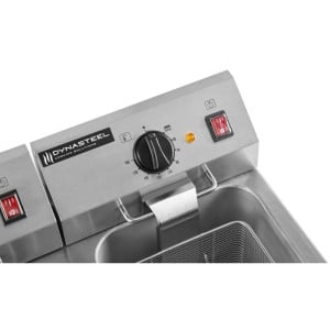 Professional Premium Deep Fryer 2 x 8 L with Drain - Dynasteel