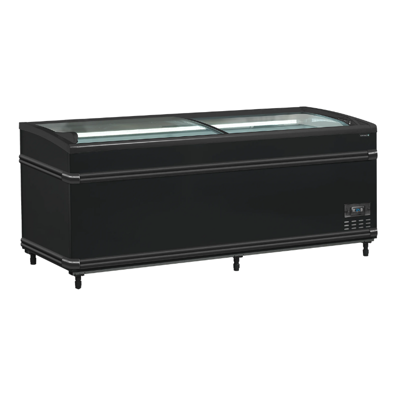 Refrigerador Congelador Tapa de Vidrio Curvado - Negro - 500 L - TEFCOLD Refrigerador Congelador Tapa de Vidrio Curvado - Negro - 500 L - TEFCOLD